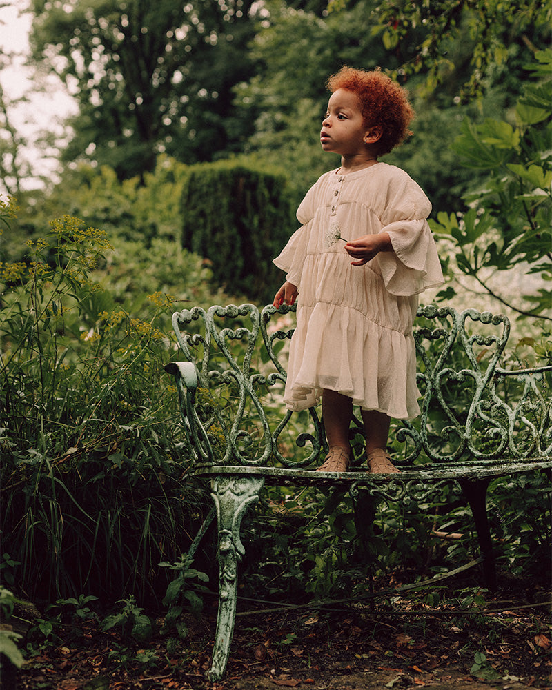 Baje Studio - crincle woven dress Ribas - crème oat