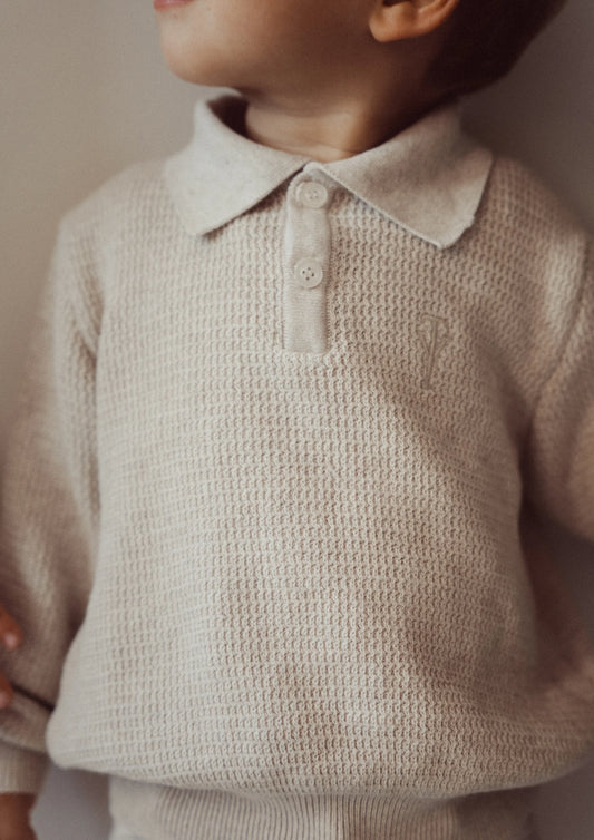 Two You Label - knitted polo Richie - oat