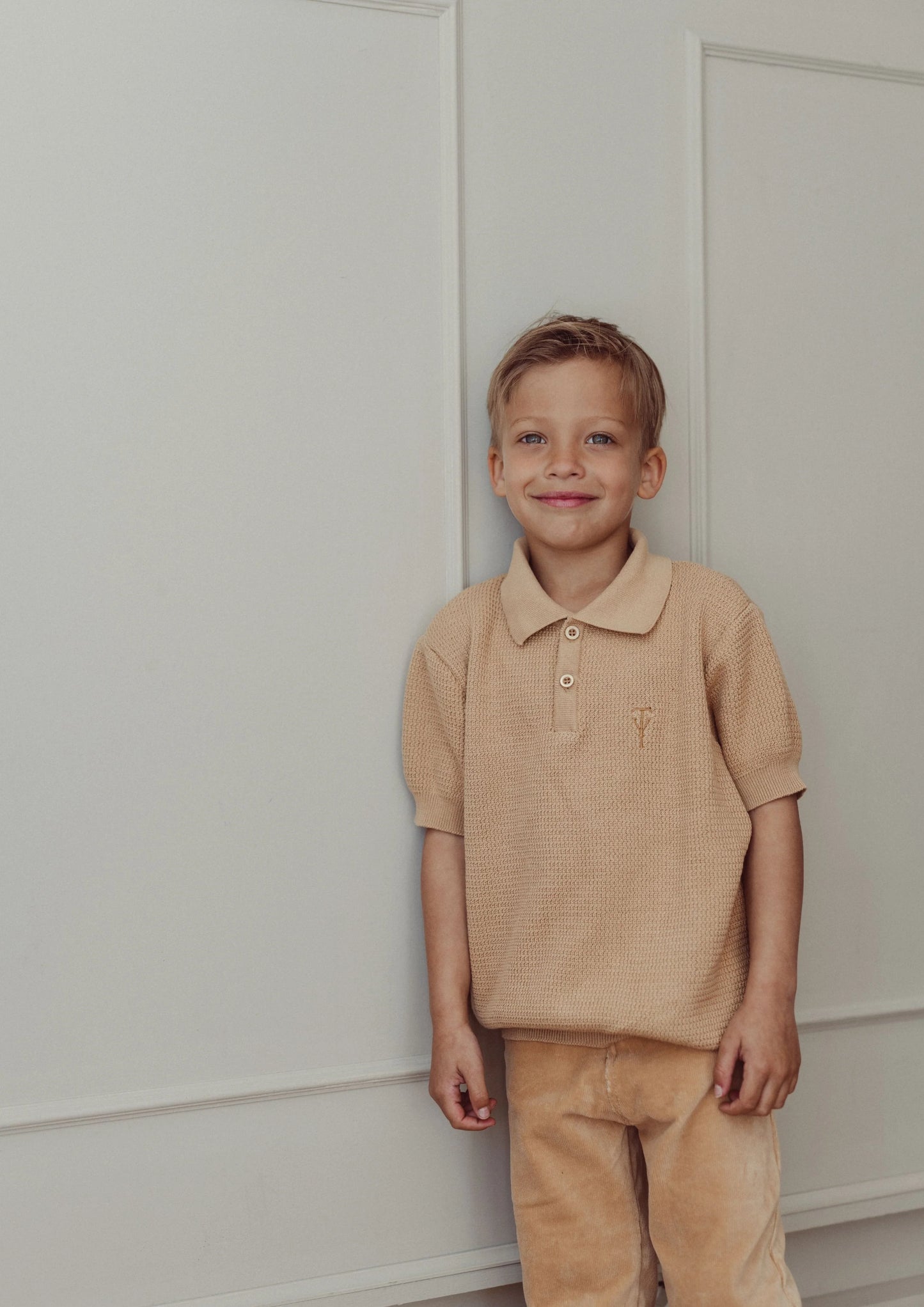 Two You Label - knitted polo Richie SS - honey