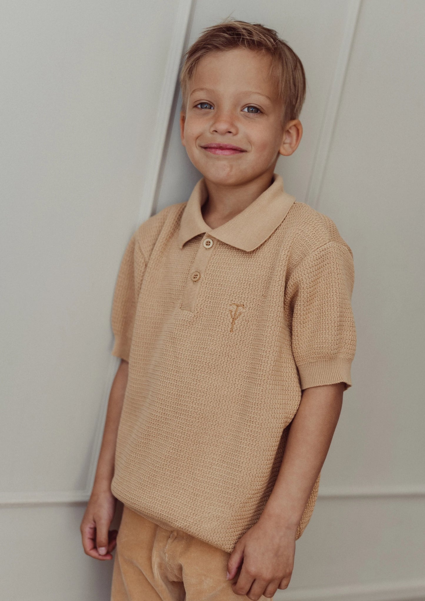 Two You Label - knitted polo Richie SS - honey