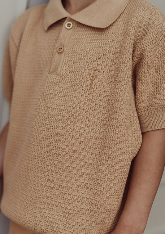 Two You Label - knitted polo Richie SS - honey