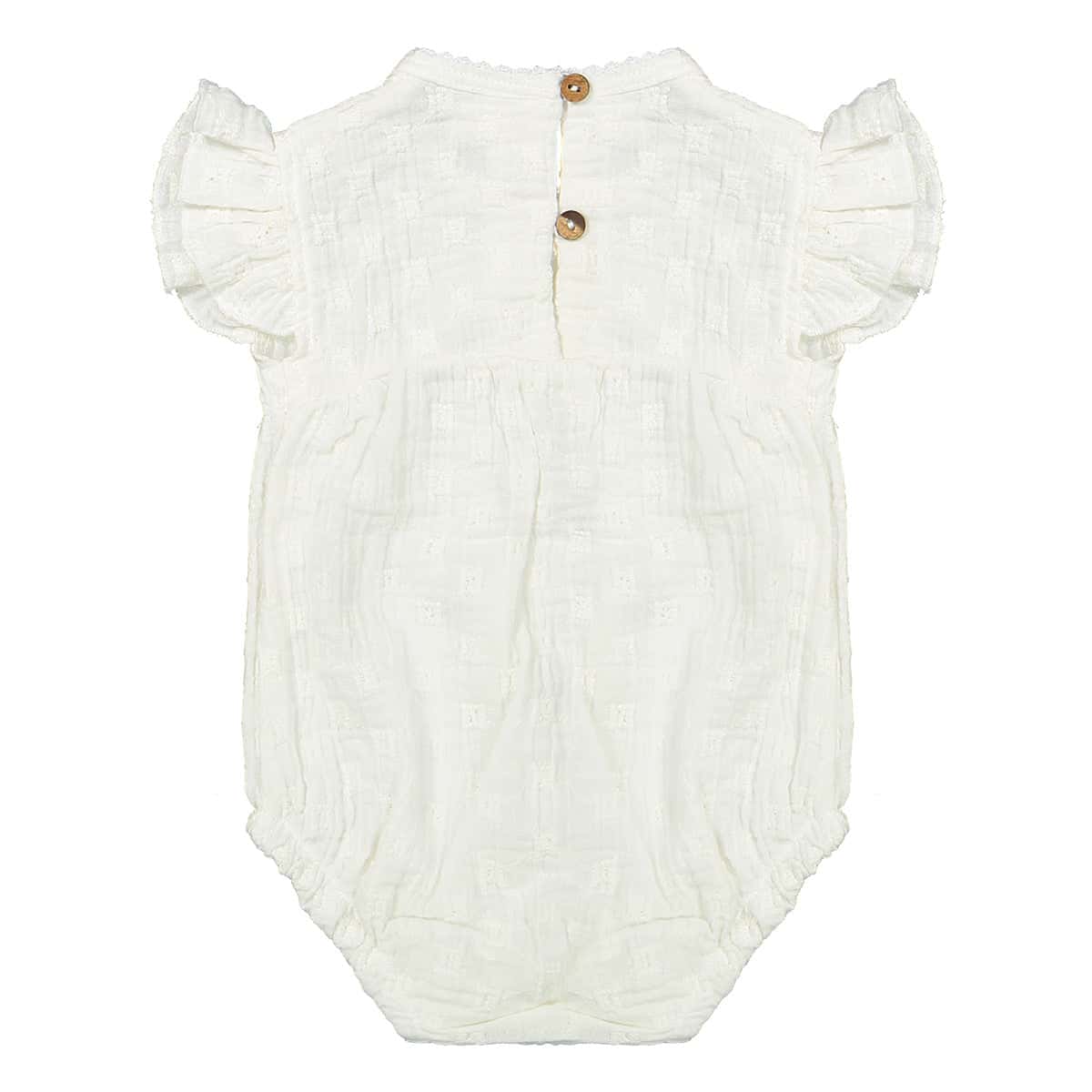 Romper Lisa - woven white embroidery