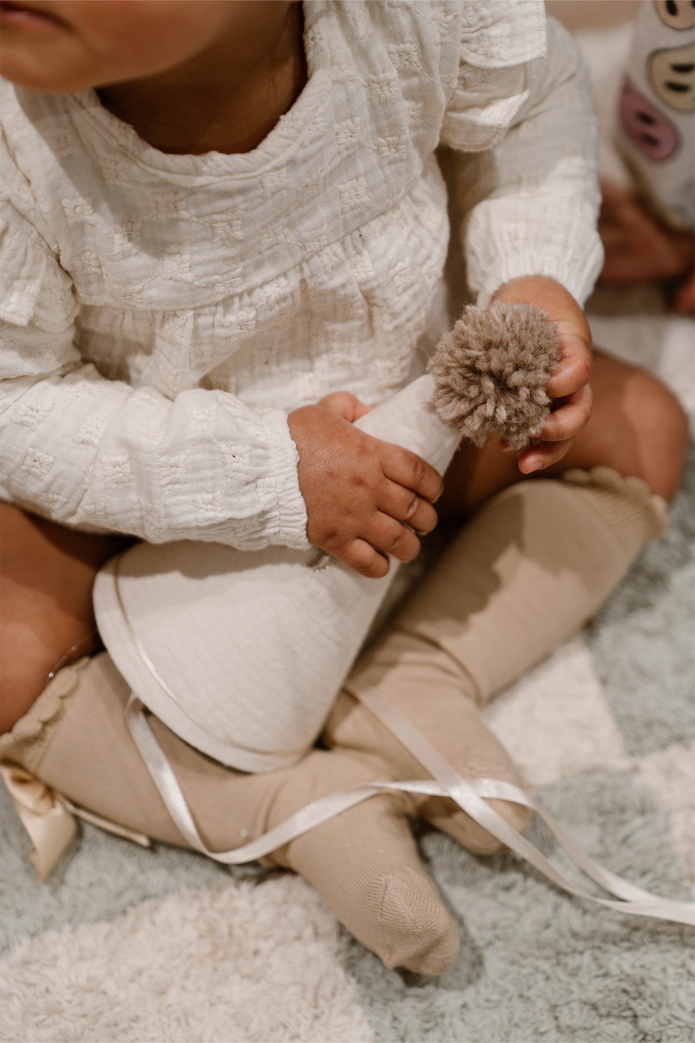 Romper Layla woven white embroidery - crème