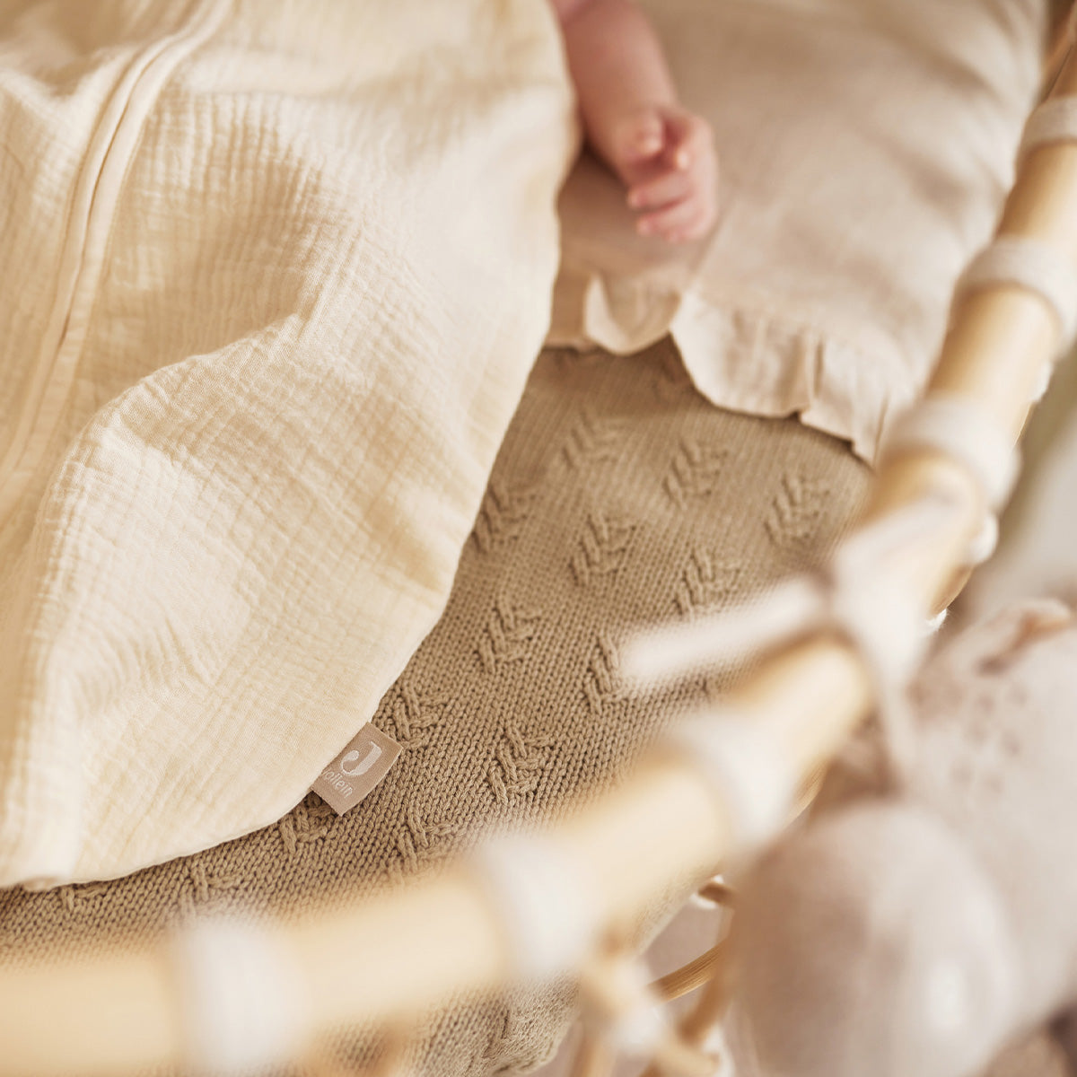 Jollein - ruffle laken wieg 75x100cm - natural