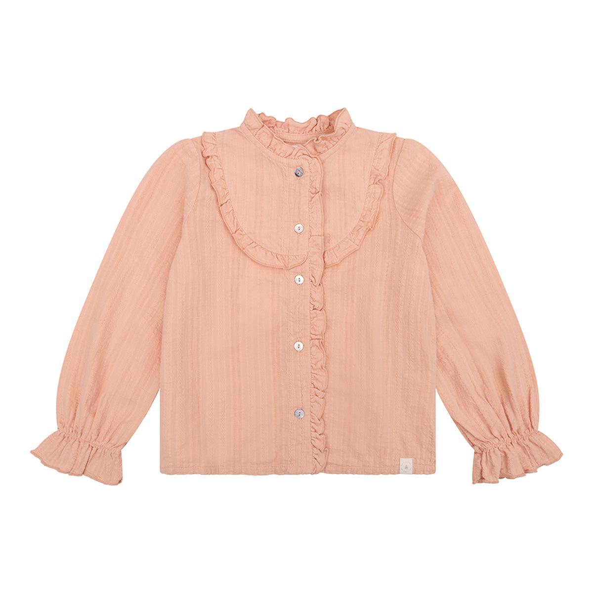 Navy Natural - ruffle blouse - pink sand