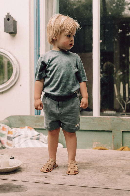 Baje Studio - knitted shortsleeve Salir - blue ocean