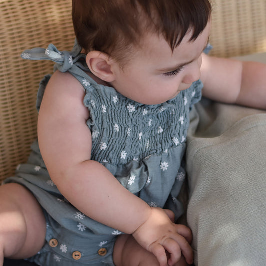 Daisy romper - blue gray