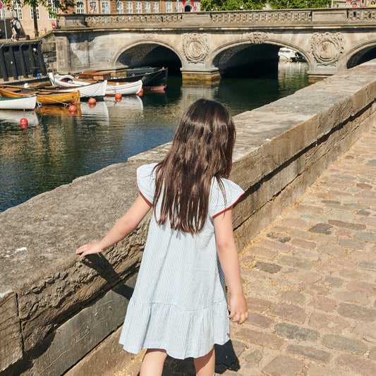 Copenhagen Colors - seersucker dress stripe - sky blue