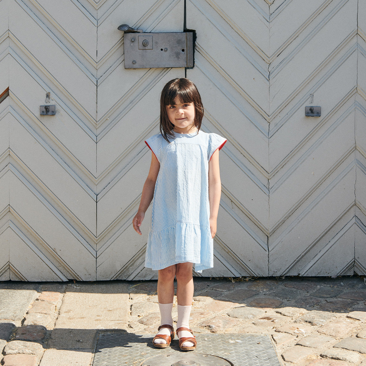 Copenhagen Colors - seersucker dress stripe - sky blue