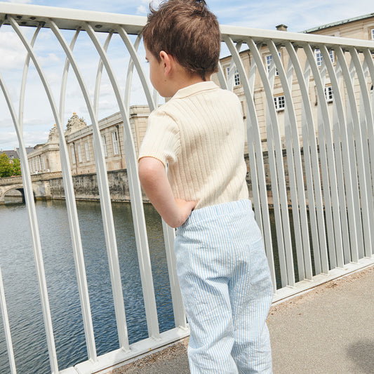 Copenhagen Colors - seersucker pants stripe - sky blue