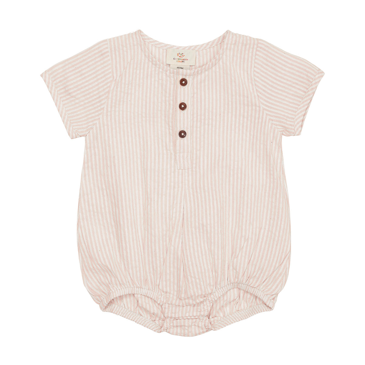 Seersucker romper stripe - dusty rose