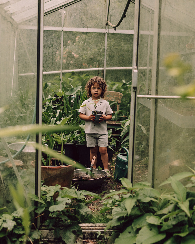 Baje Studio - linen blouse Buce - blue steel