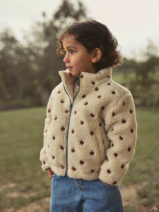 Lil'Atelier - sherpa jacket Sia kid - turtledove apples
