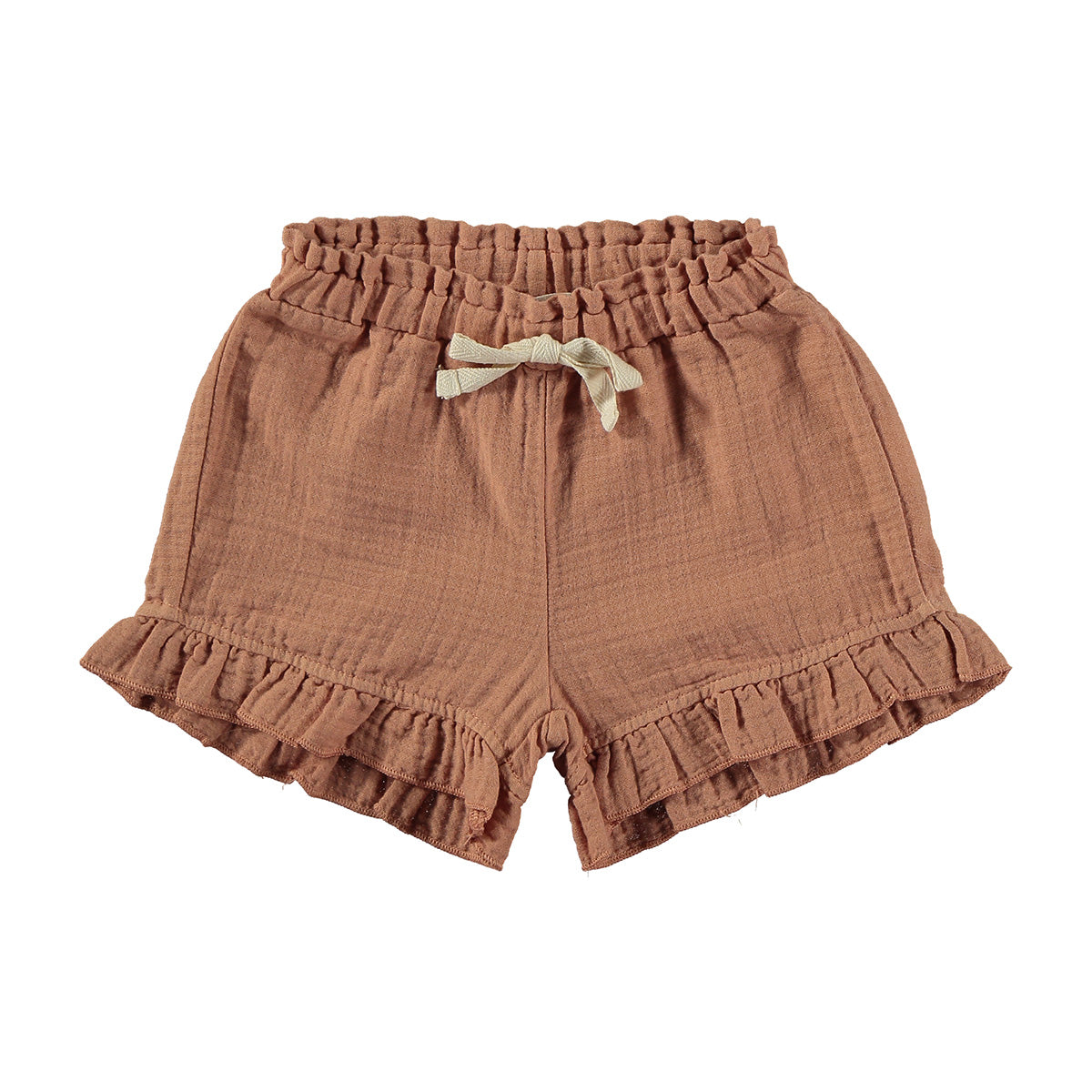 Ruffle shorts - terracotta