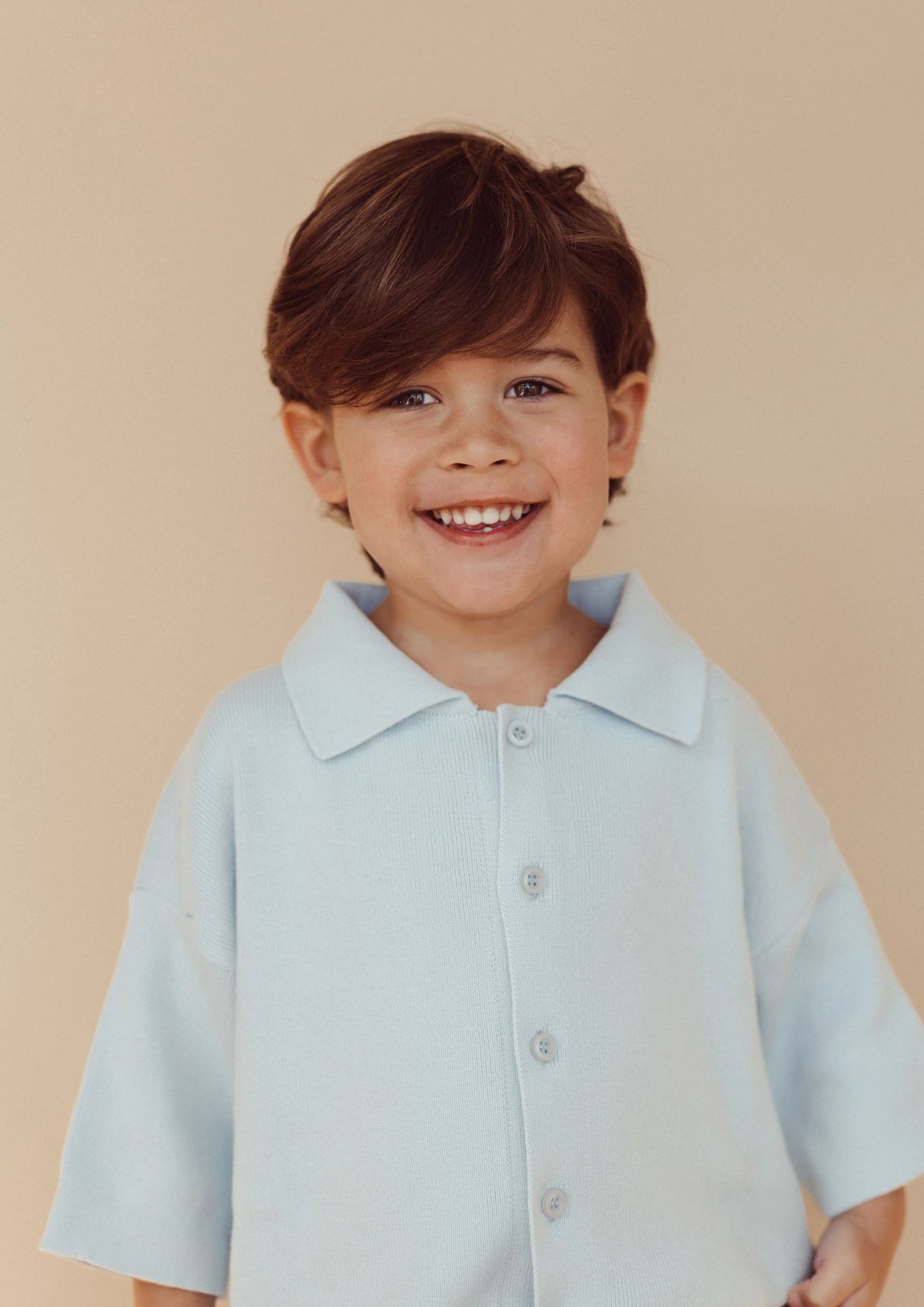 Two You Label - knitted polo - sky blue