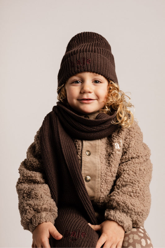 Baje Studio - knitted hat Snow - brown cacao