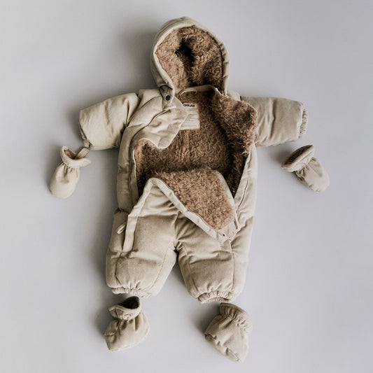 Wheat - puffer snowsuit baby Nallo - grey stone