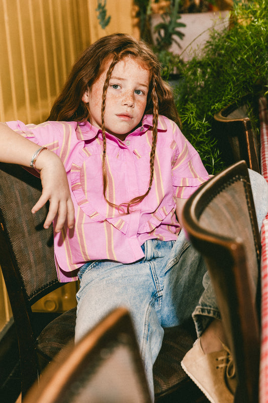 LABO - Blouse Santel - pink mulberry stripe