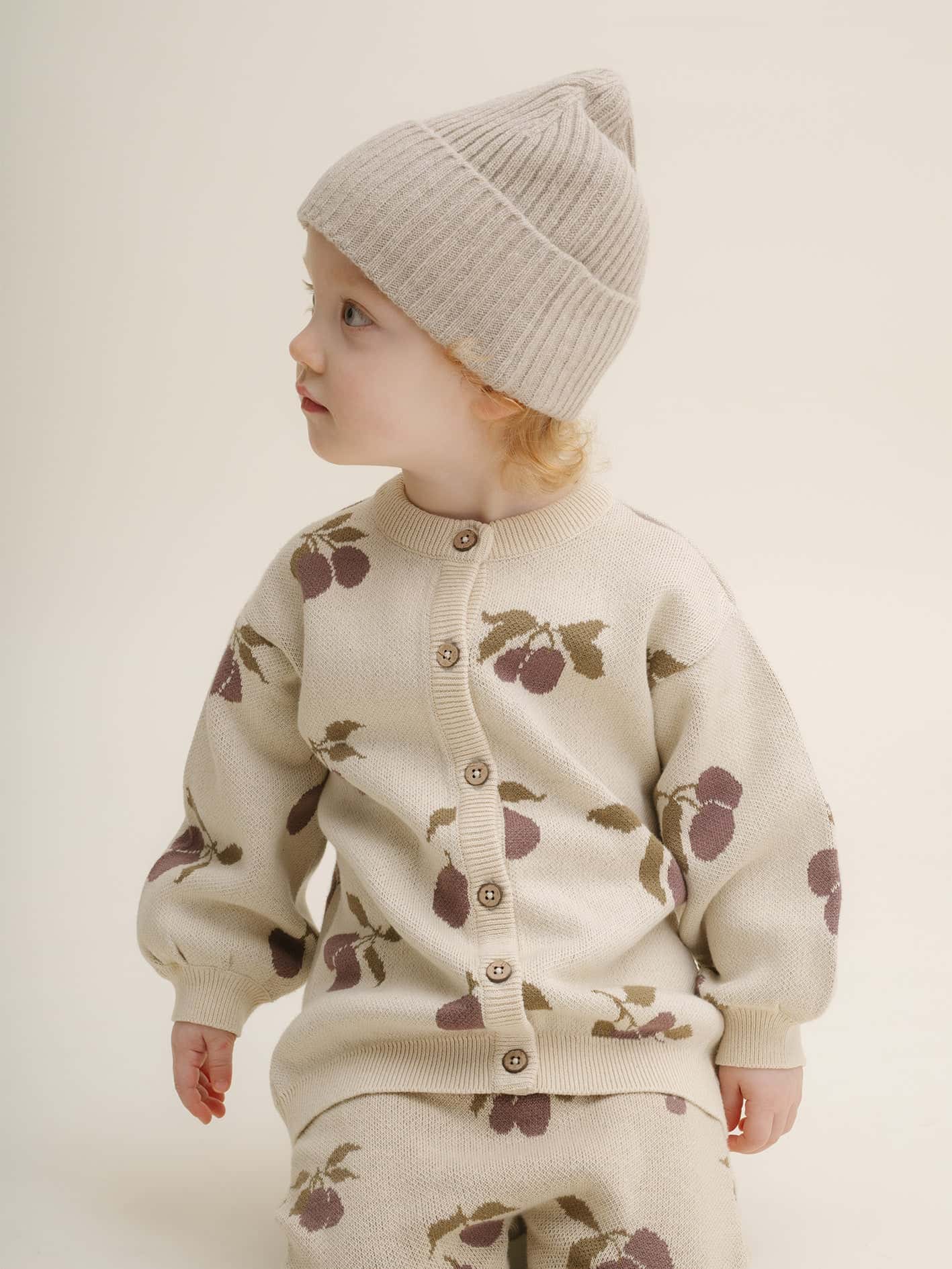 Knitted cardigan baby Prune - beige