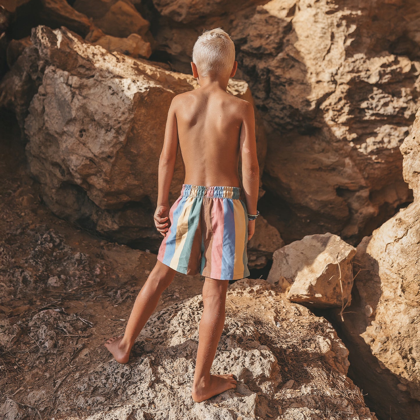 Salted Stories - swim shorts multi stripe