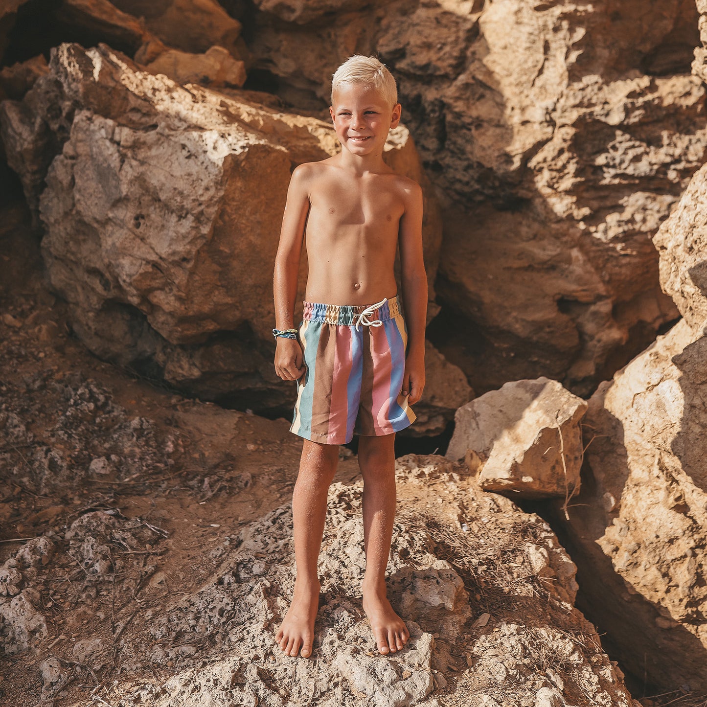 Salted Stories - swim shorts multi stripe