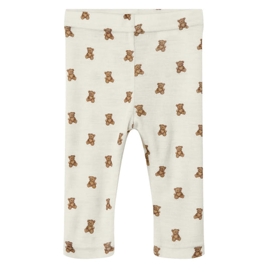 Lil'Atelier - slim fit wool legging teddy bear - turtledove melange