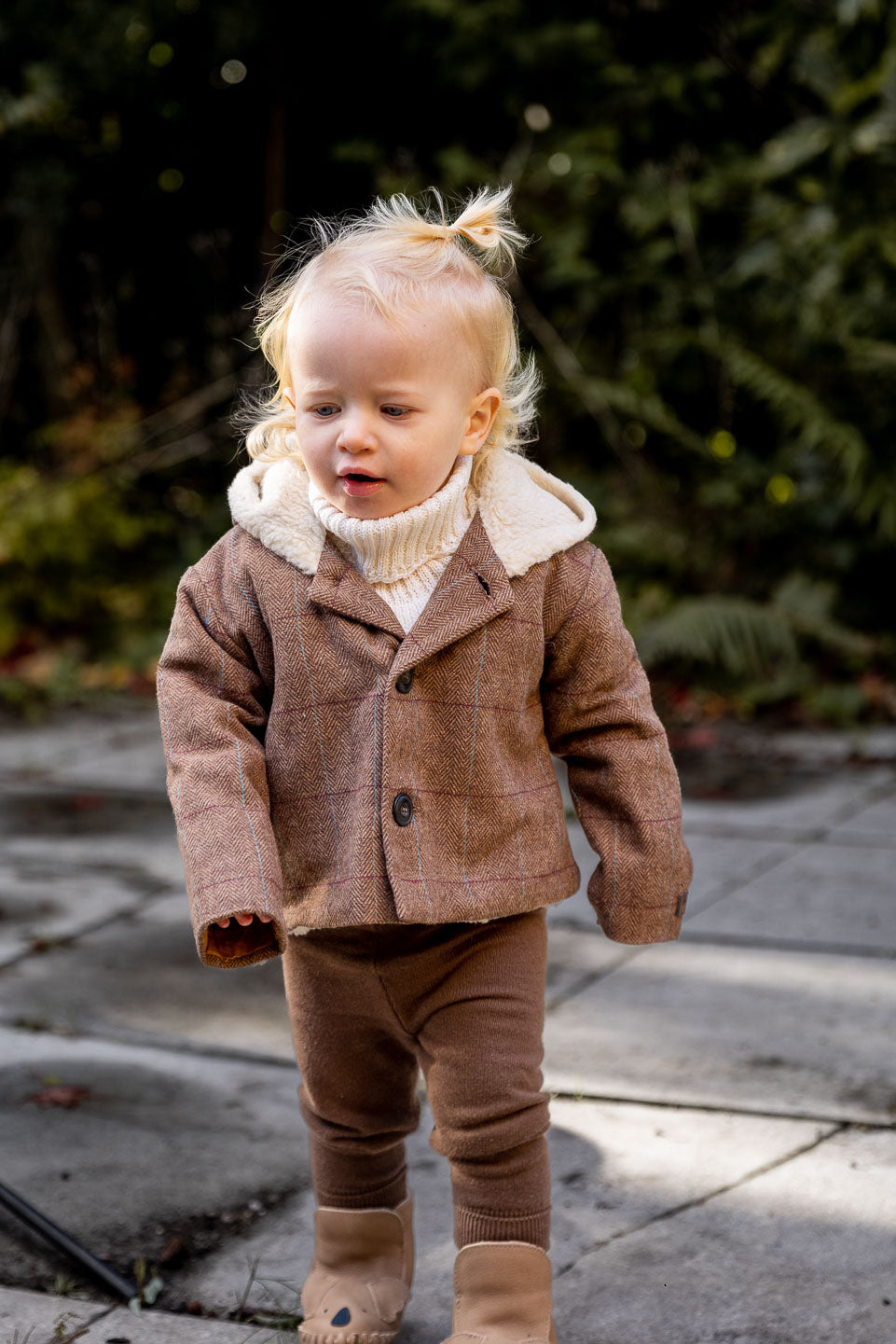 Dun gebreide legging - bruin