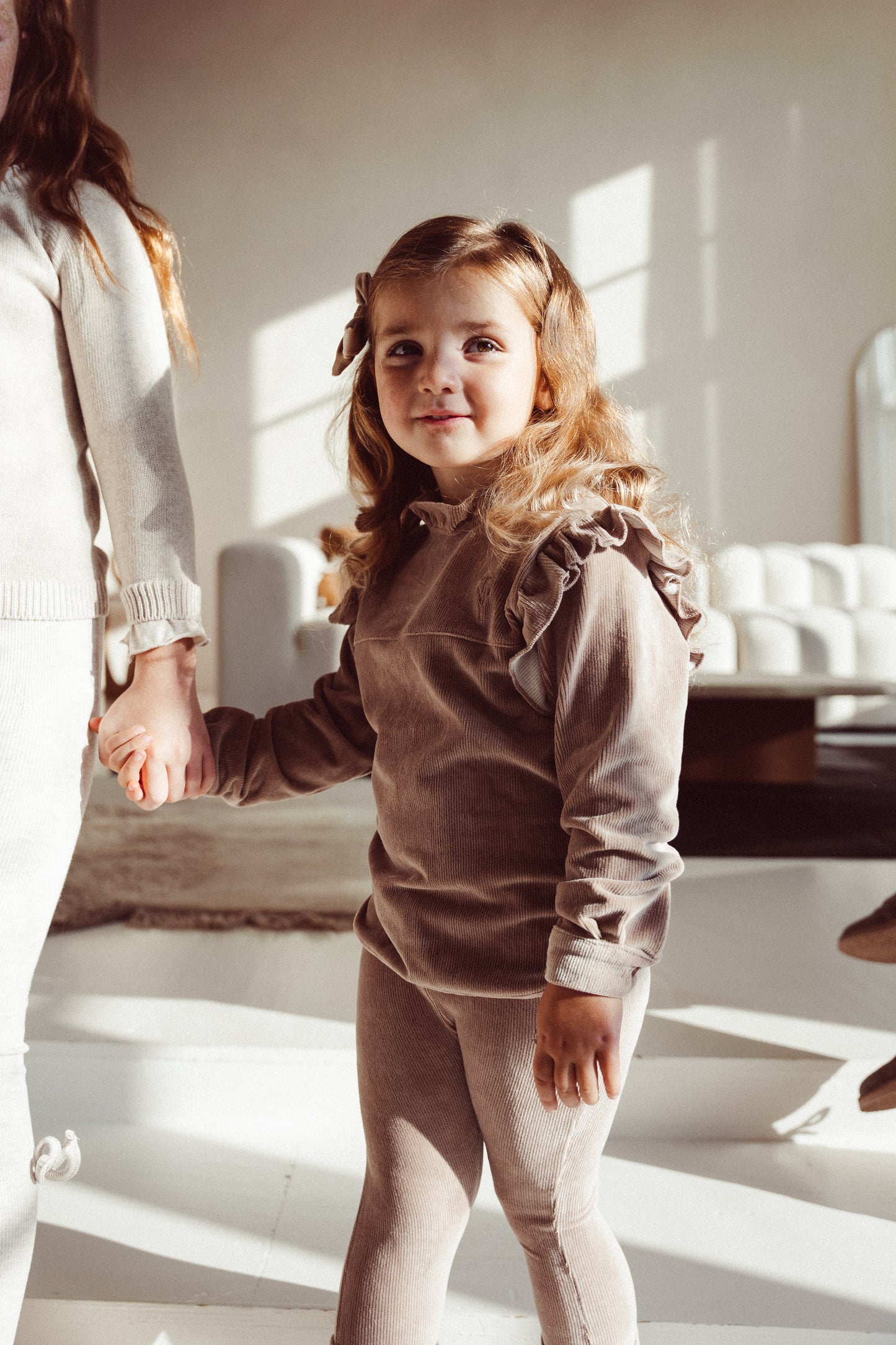 Blouse River velvet rib - taupe