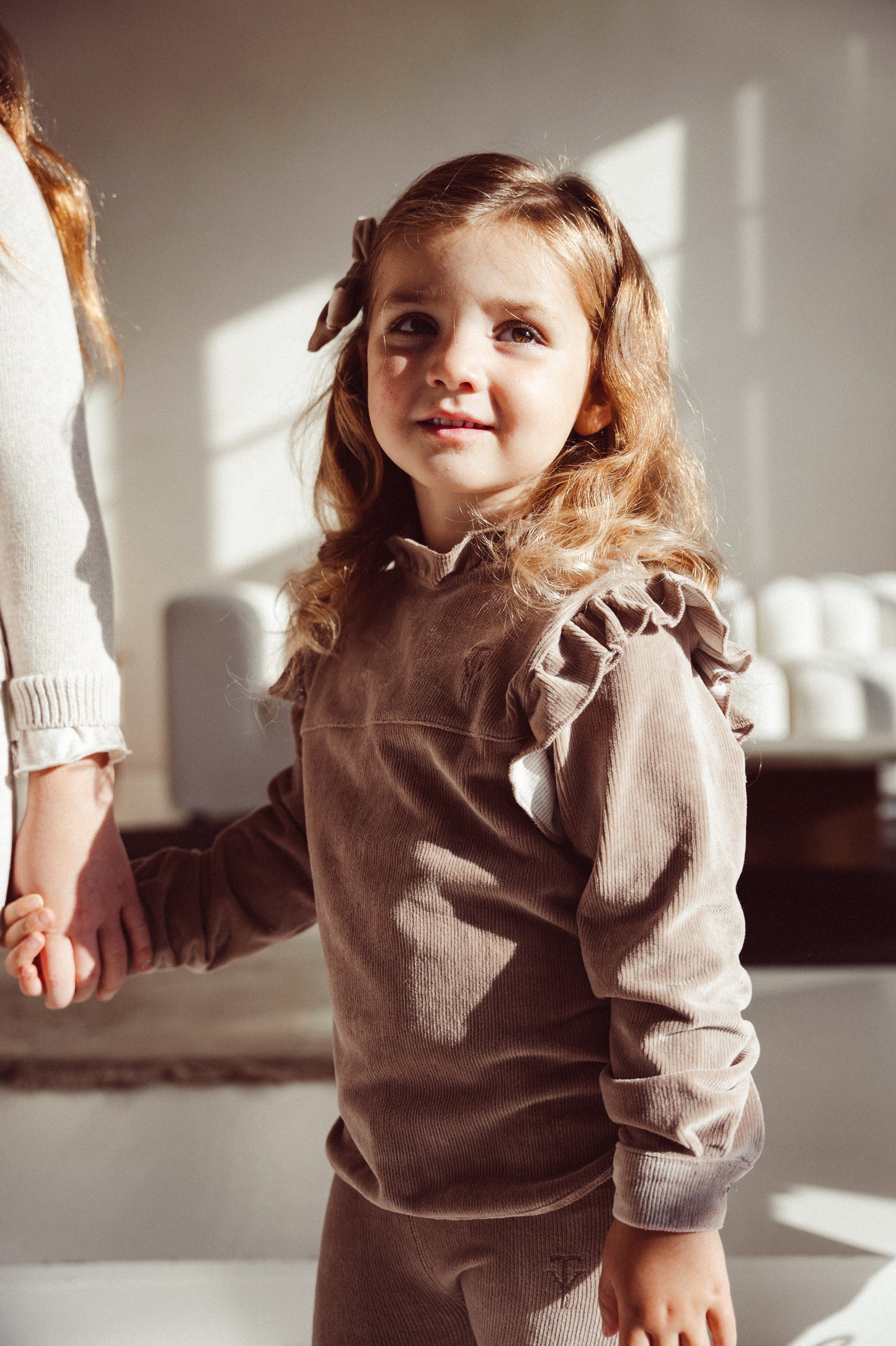 Blouse River velvet rib - taupe