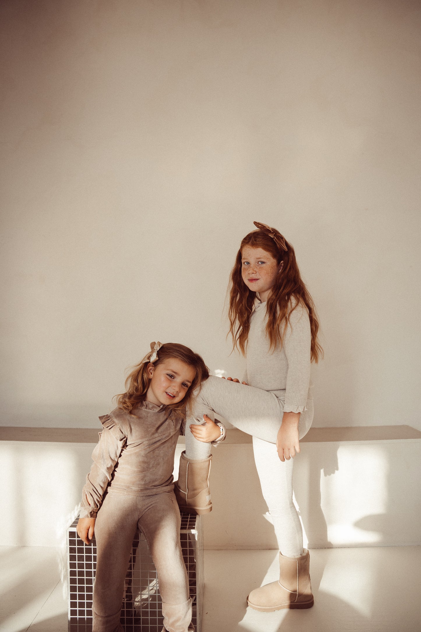 Blouse River velvet rib - taupe
