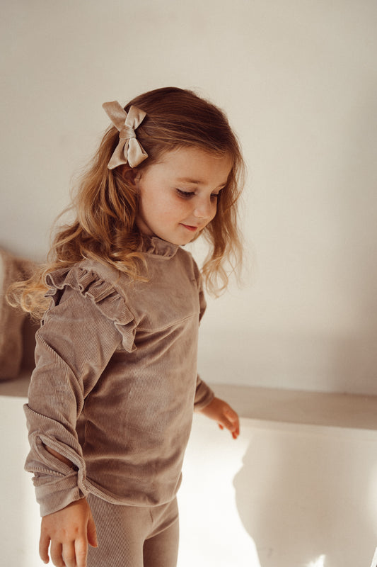 Two You Label - blouse River velvet rib - taupe