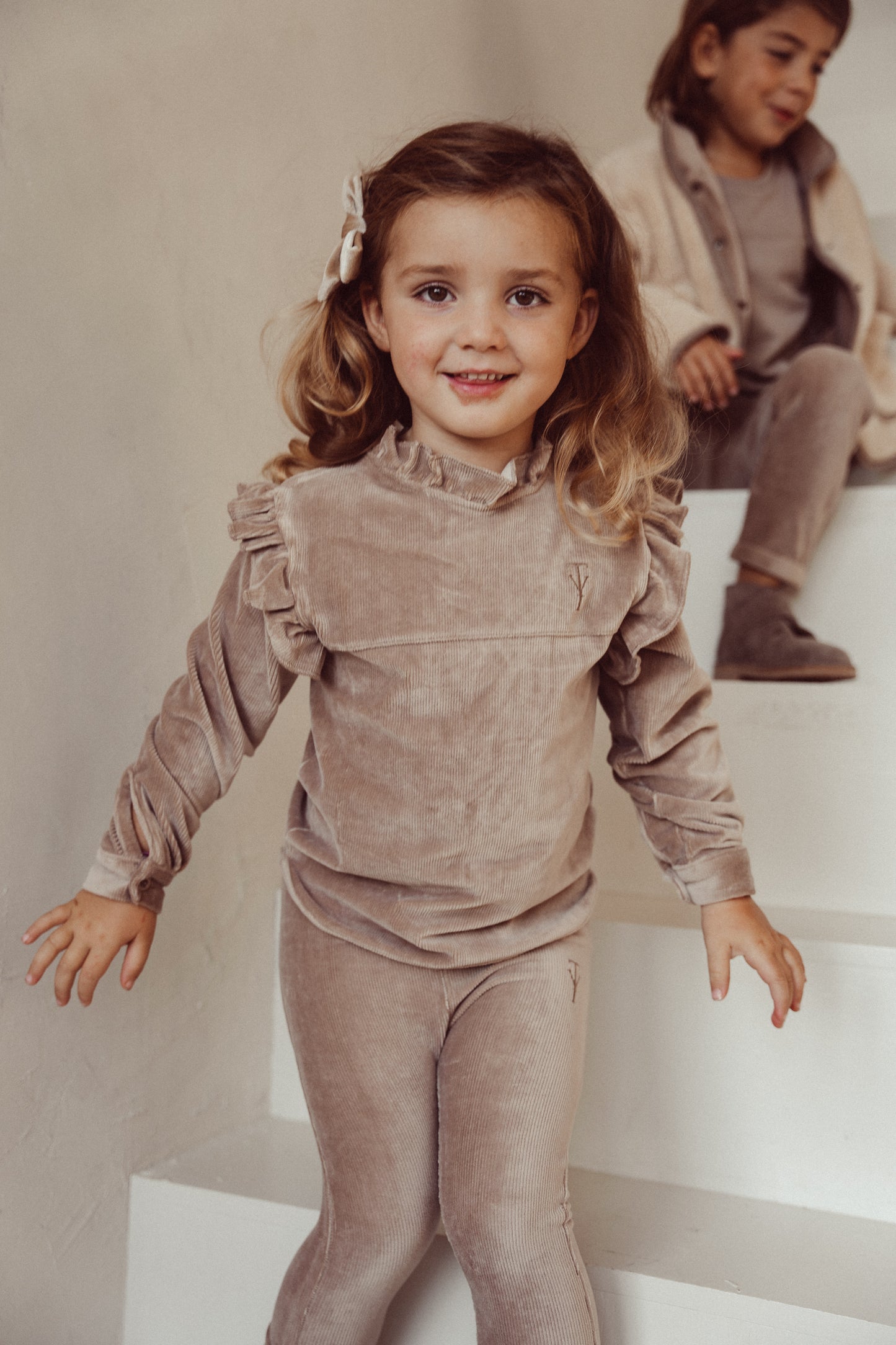 Blouse River velvet rib - taupe