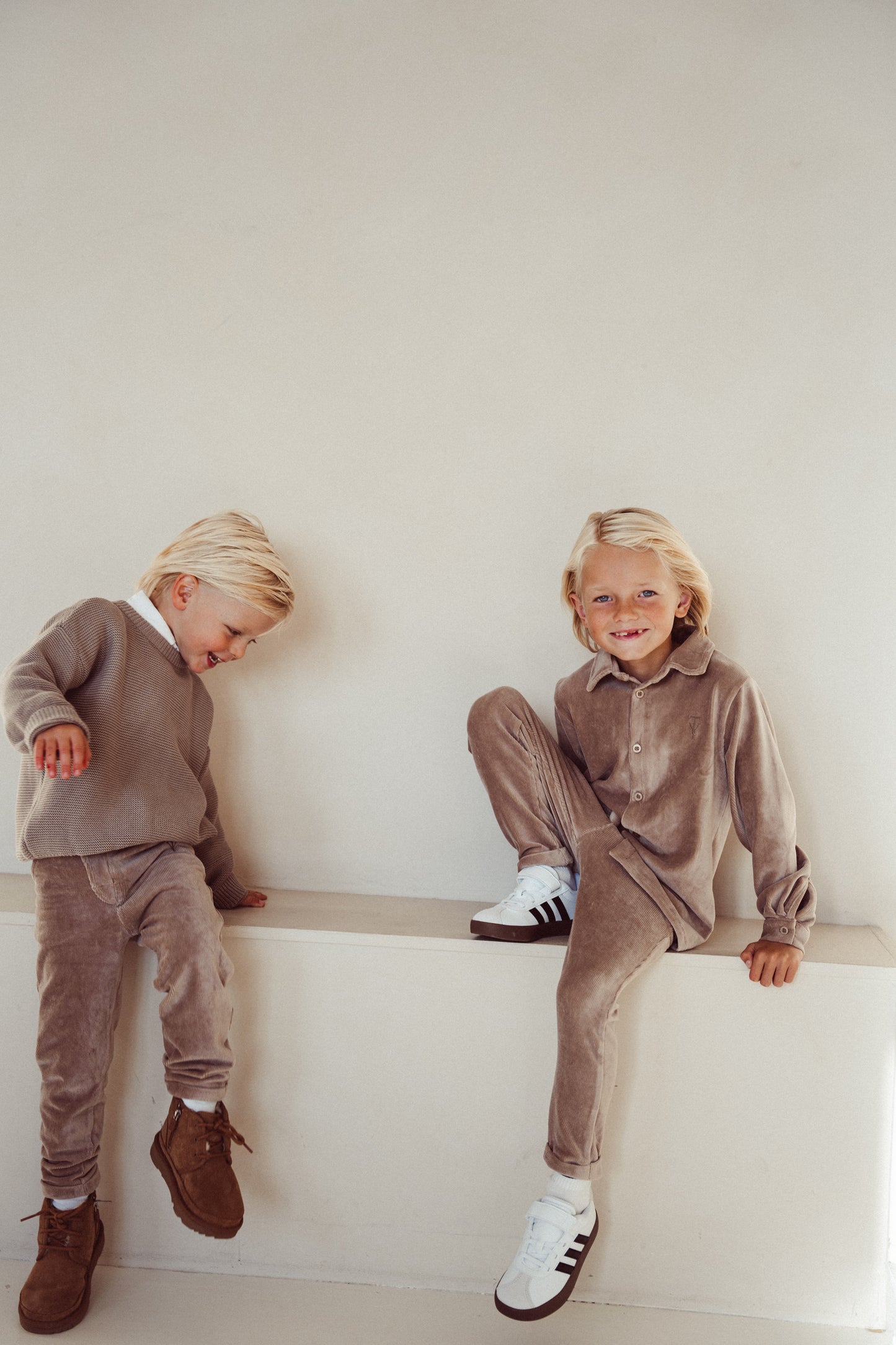 Ribbed blouse Finn - taupe