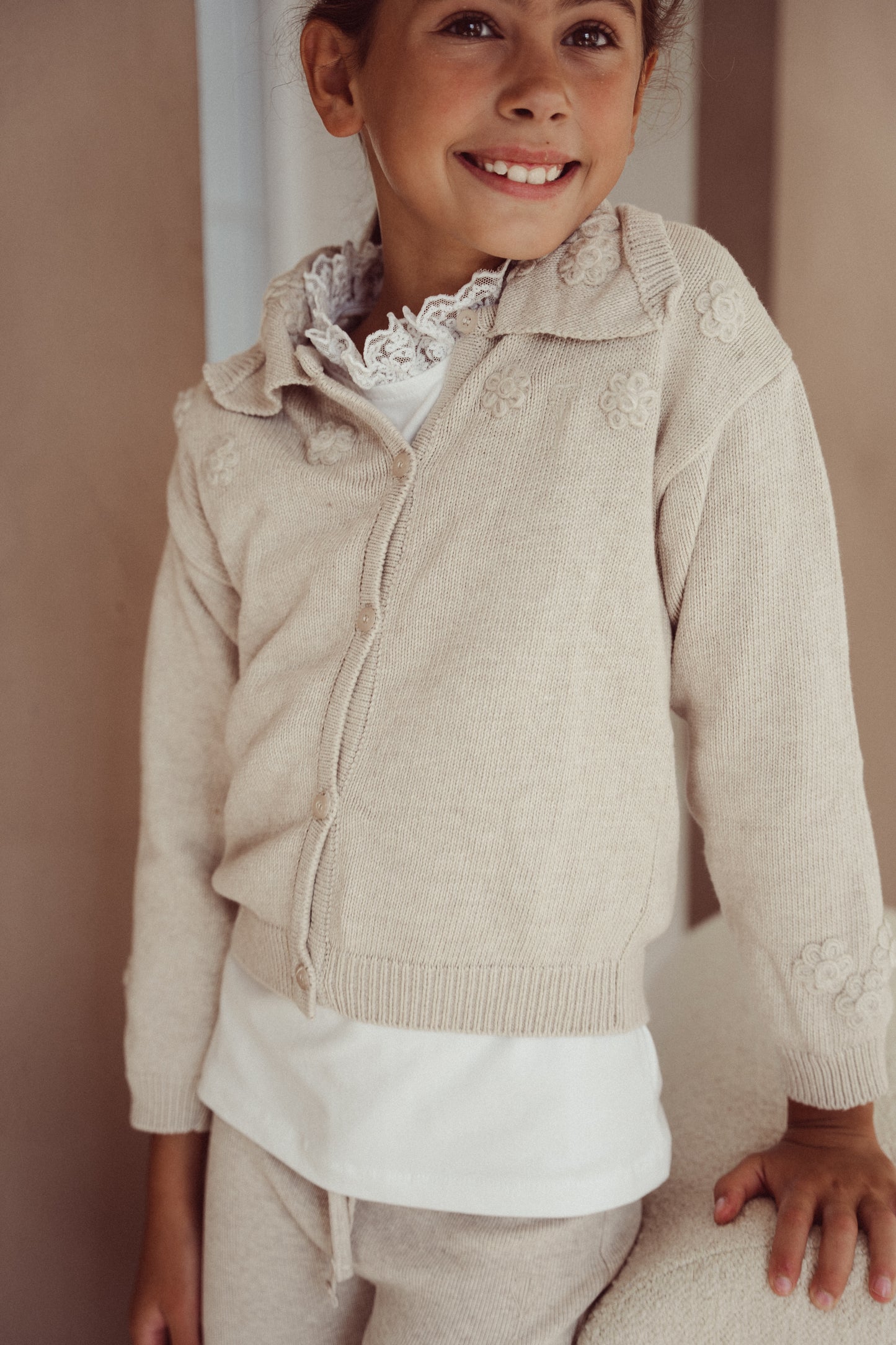 Two You Label - flora cardigan - oat