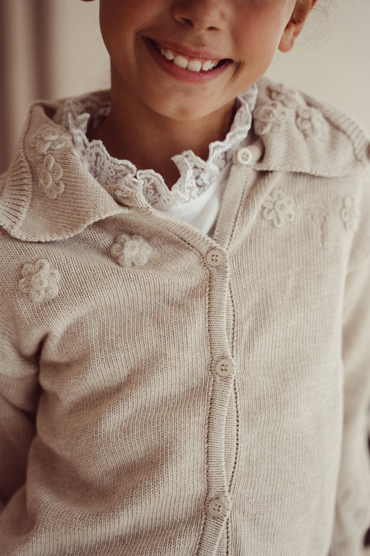 Two You Label - flora cardigan - oat