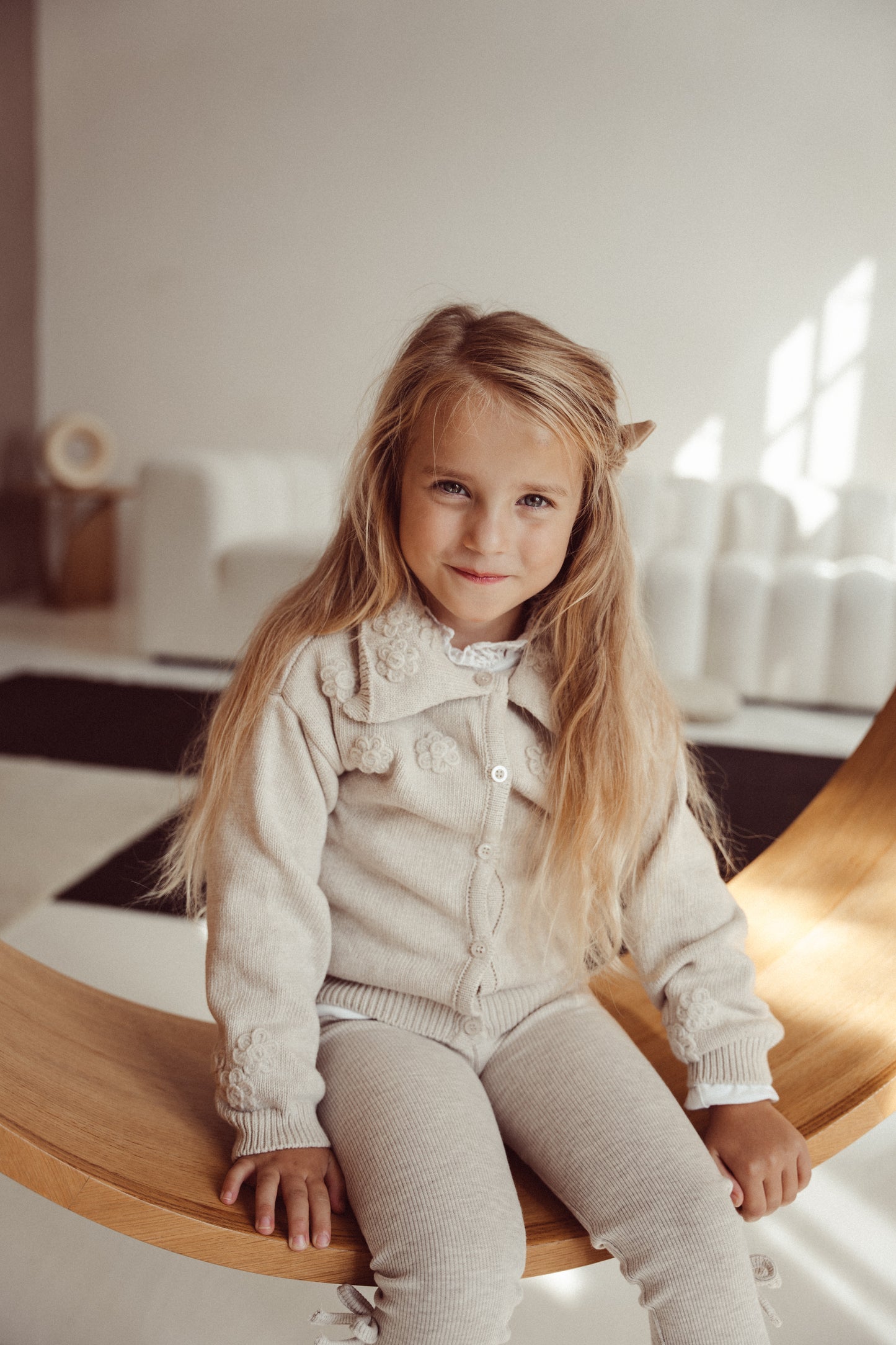 Two You Label - flora cardigan - oat