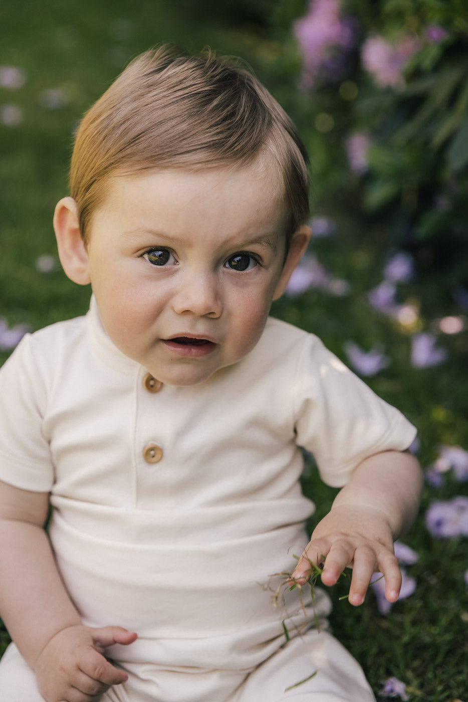 UAUA - romper with buttons - crema
