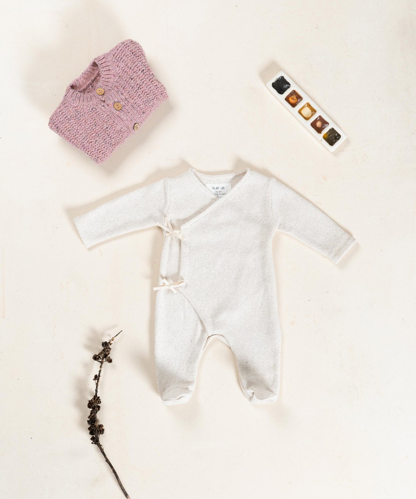 Play Up - newborn jumpsuit unisex - pencil offwhite