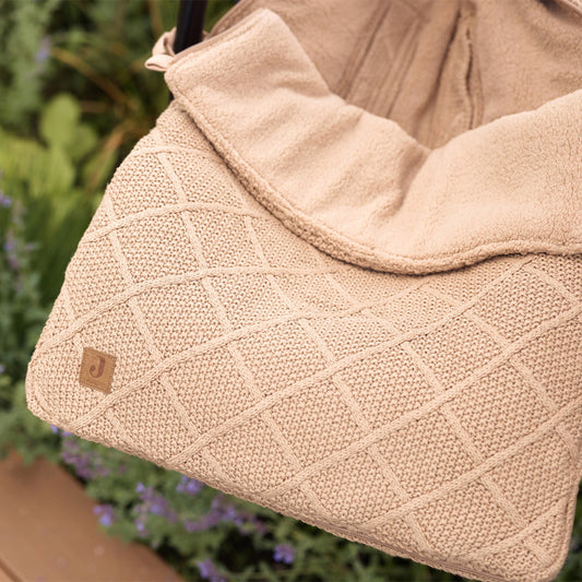 Voetenzak groep 0+ 3/5 punts Check Knit - Biscuit