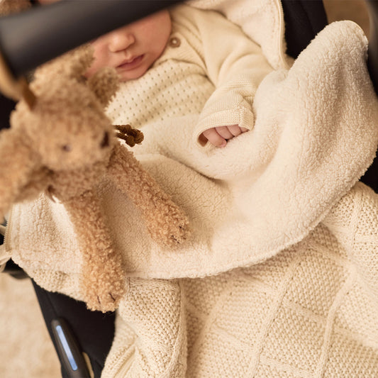 Voetenzak groep 0+ 3/5 punts Check Knit - Oatmeal