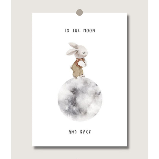 Wenskaart 'to the moon and back'