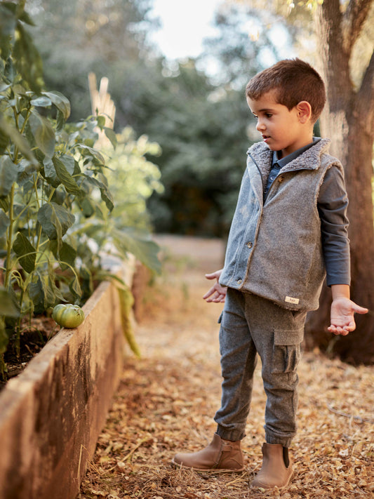 Baje Studio - corduroy cargo pants Wez - grey melange