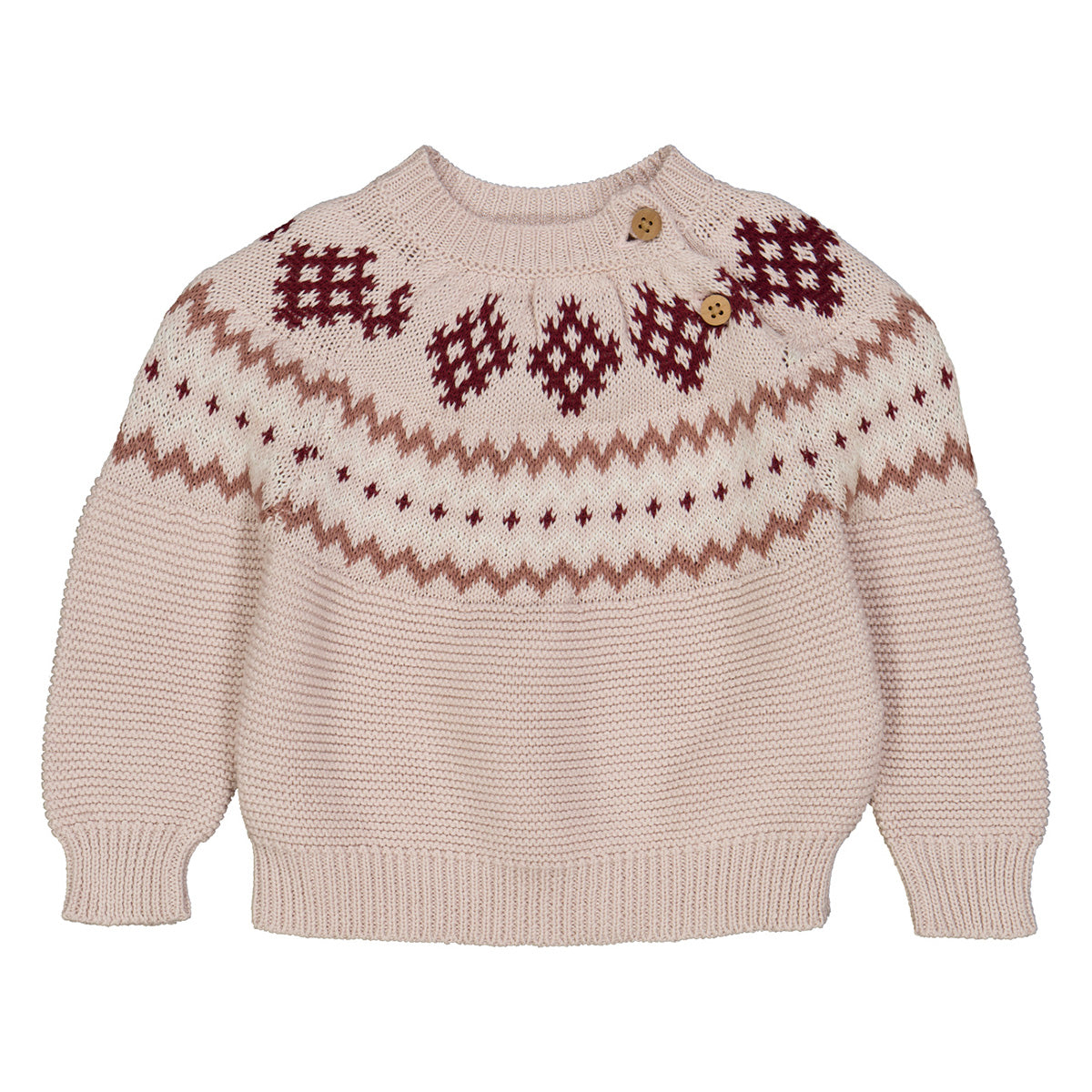 Knit jacquard sweater - nightingale pink