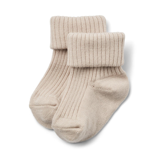 Wheat - wool rib socks Ziggy - offwhite