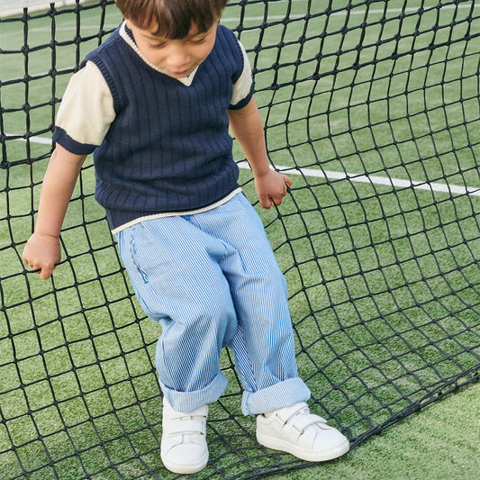 Copenhagen Colors - striped yarndyed pants - sharp blue