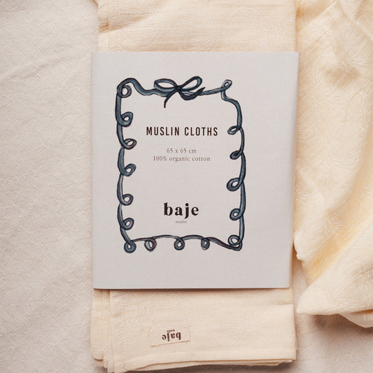 Baje Studio - swaddle set mousseline/pointelle Zava - crème oat