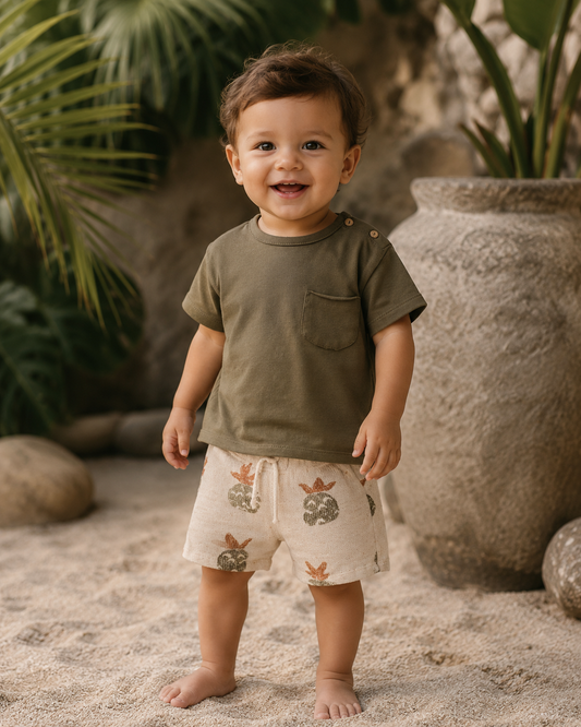 Play Up - pineapple shorts baby - ecru