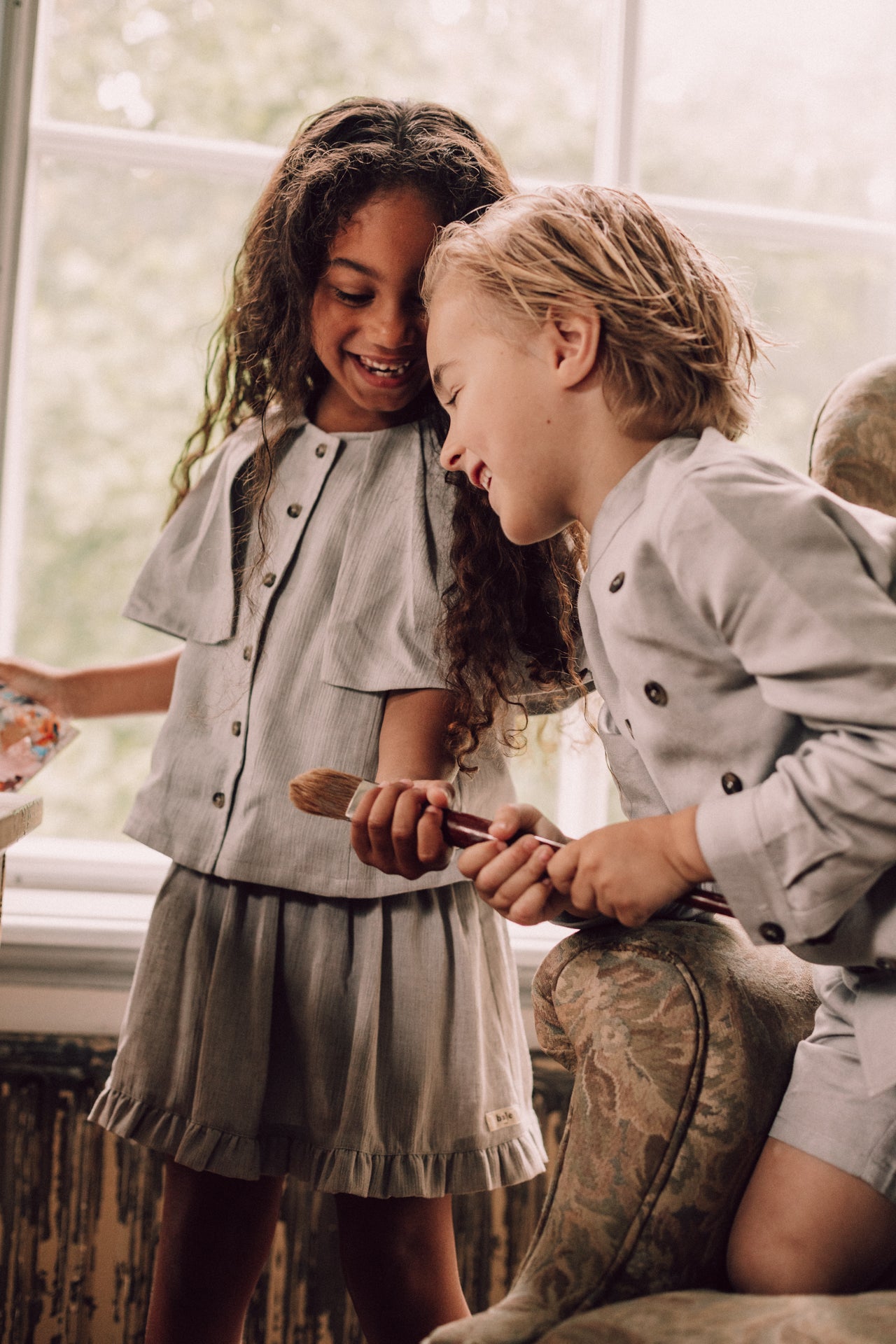 Baje Studio - woven blouse Liss - blue steel