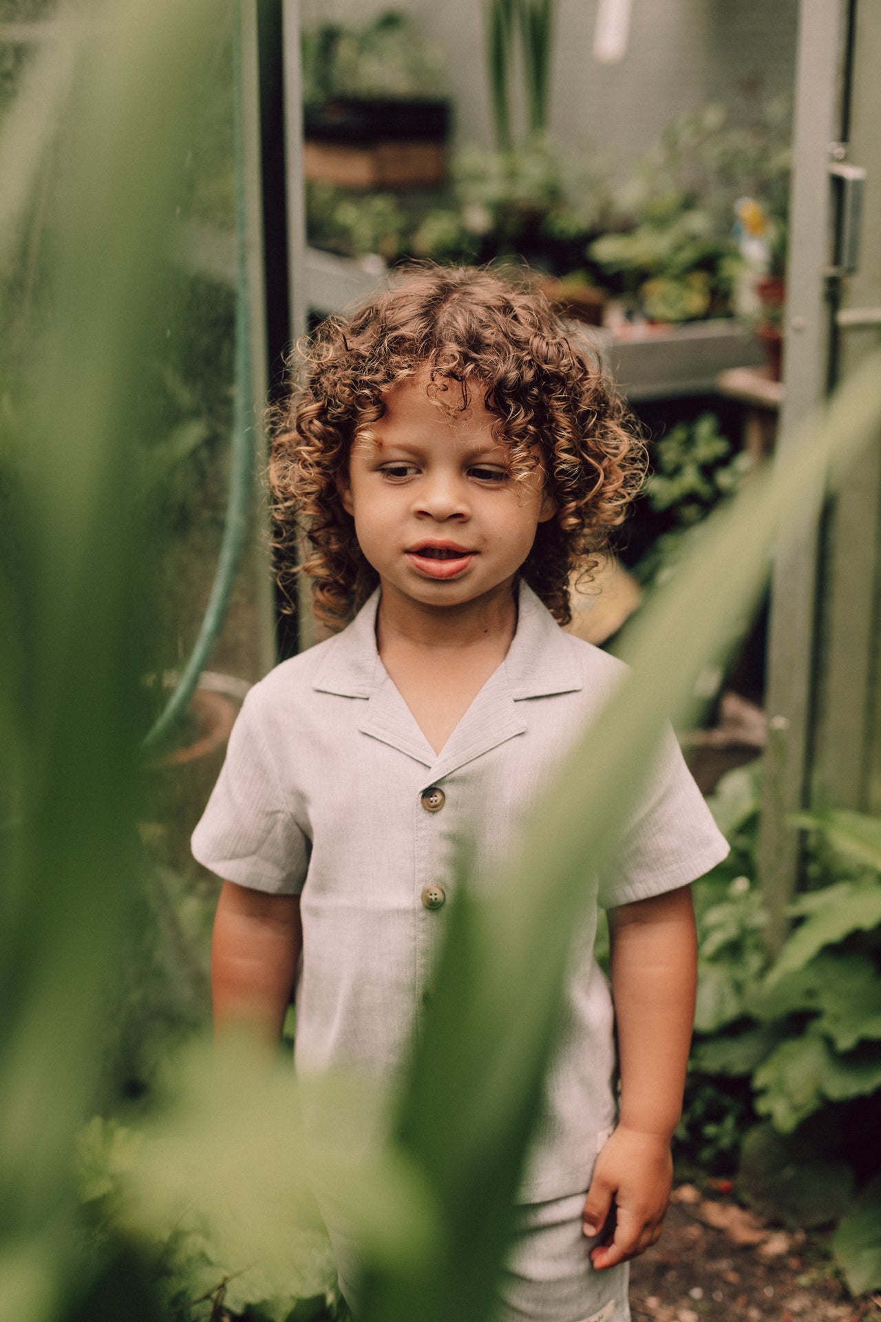 Baje Studio - linen blouse Buce - blue steel