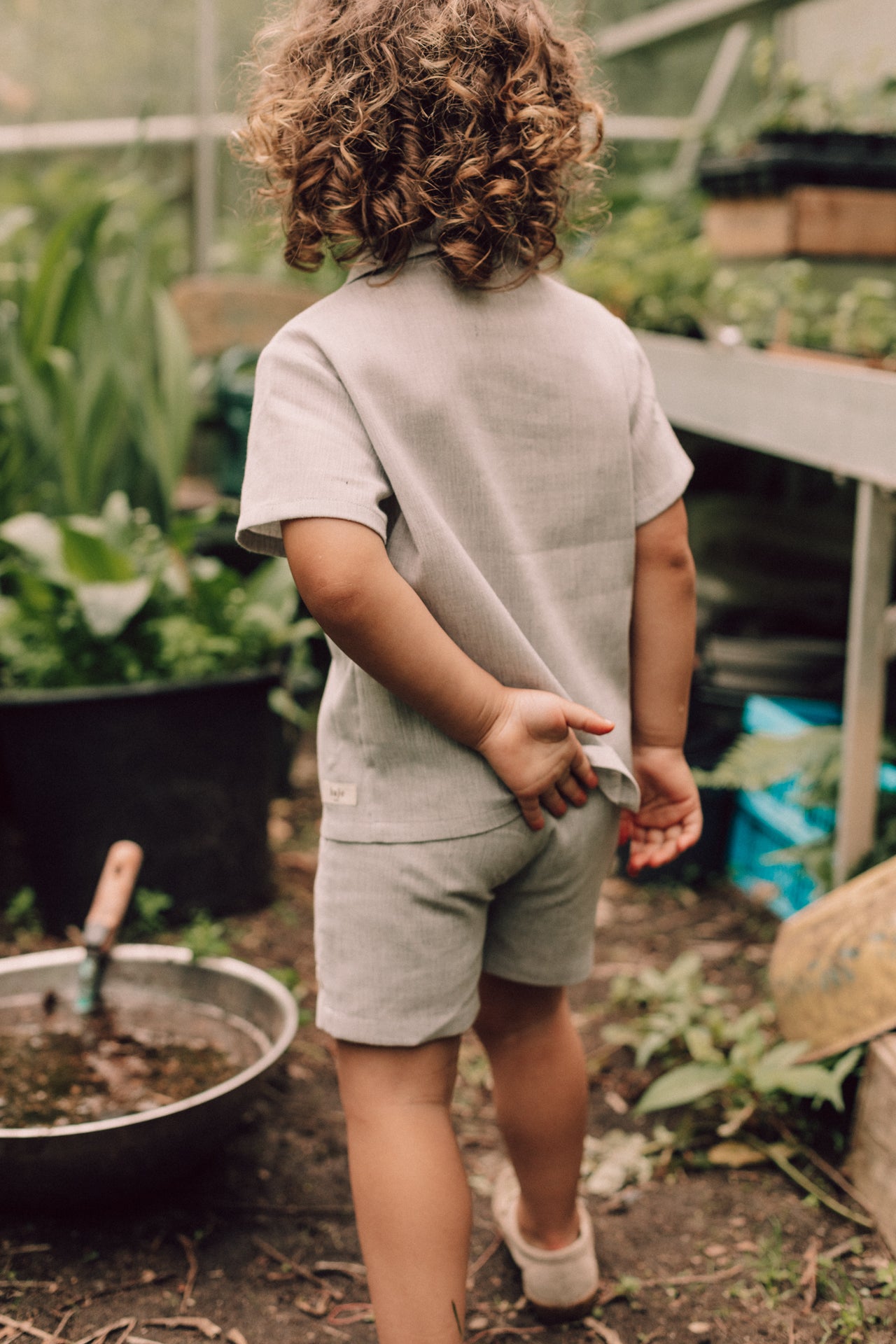 Baje Studio - linen short Cacem - blue steel